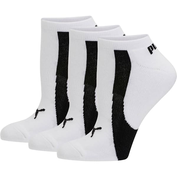 Women's No Show Socks [3 Pairs], white-black, extralarge